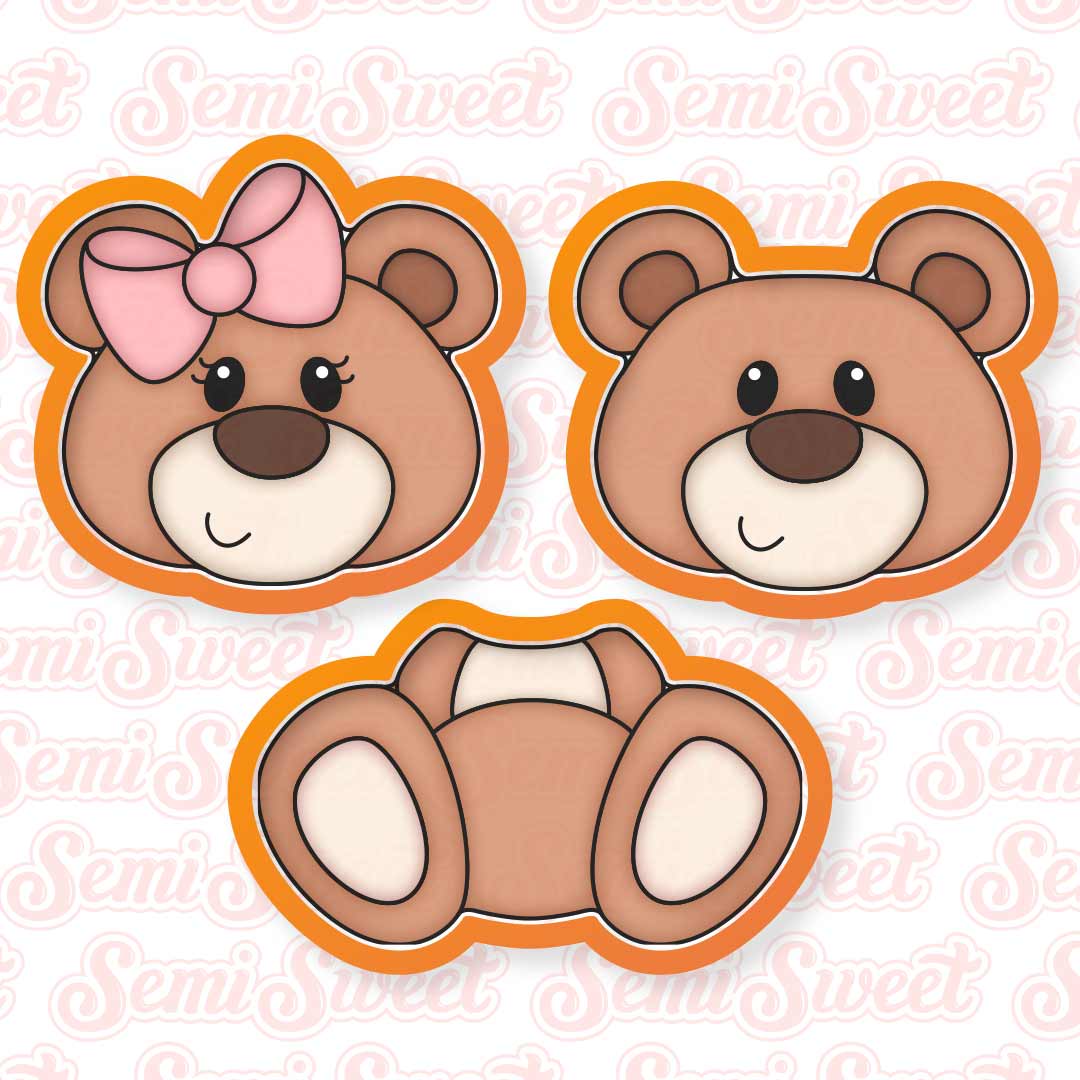 3-Piece Sitting Bear Cookie Cutter Set