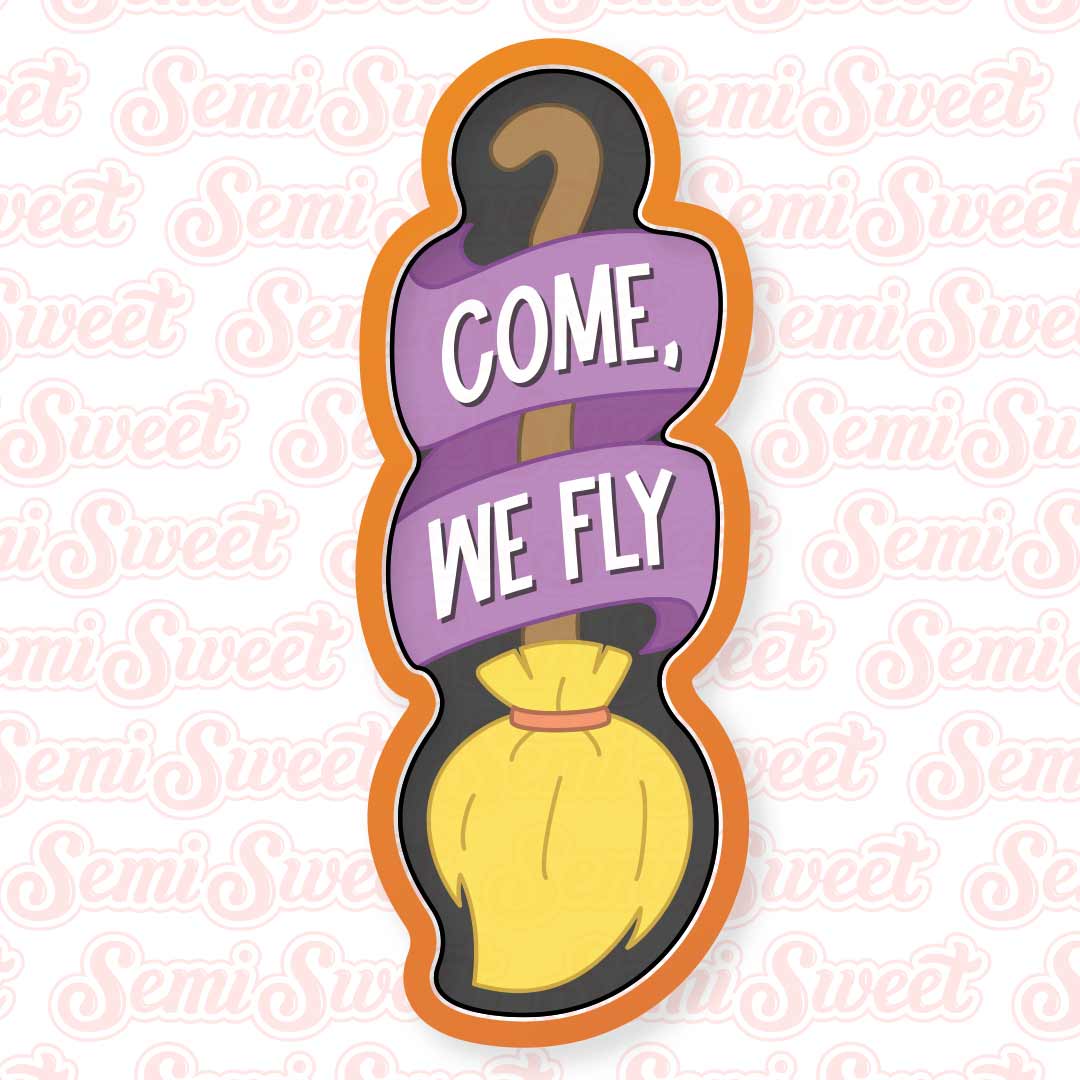 Skinny Banner Broom Cookie Cutter