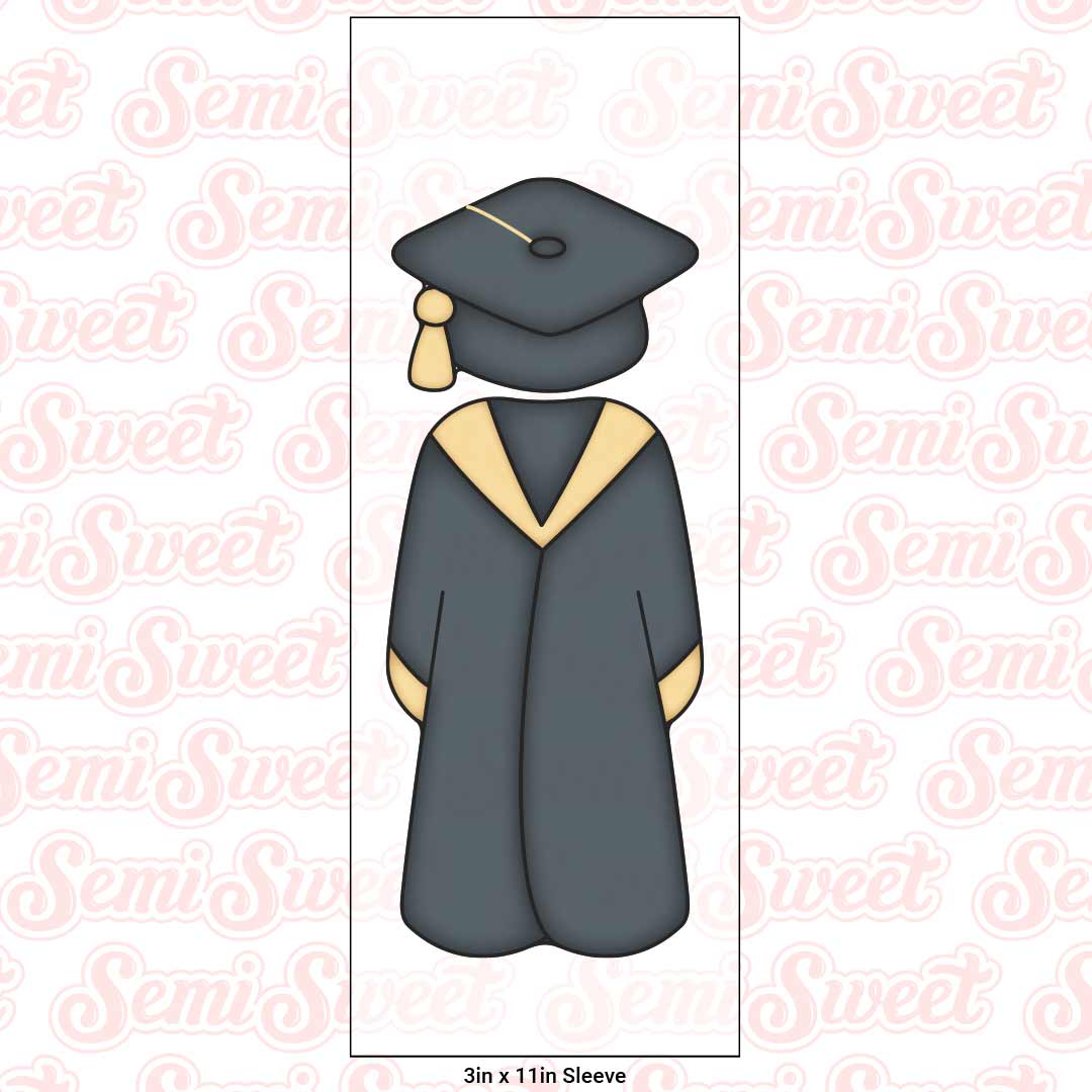 Skinny Graduation Cap & Gown Cookie Cutter Set