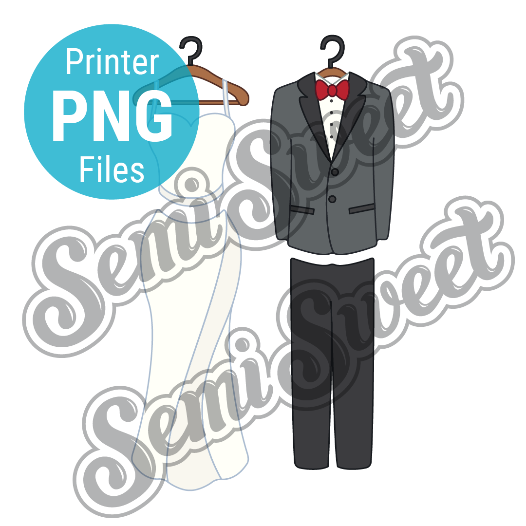 Skinny Wedding Couple Set - PNG Images | Semi Sweet Designs