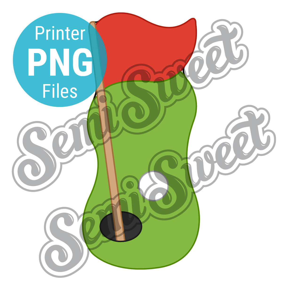 A Skinny Golf Putting Green PNG designed by Semi Sweet Designs