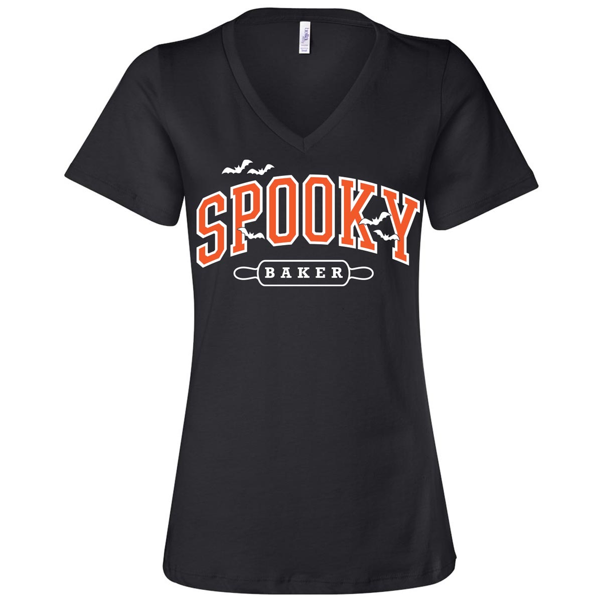 Spooky Baker Ladies V-Neck T-Shirt