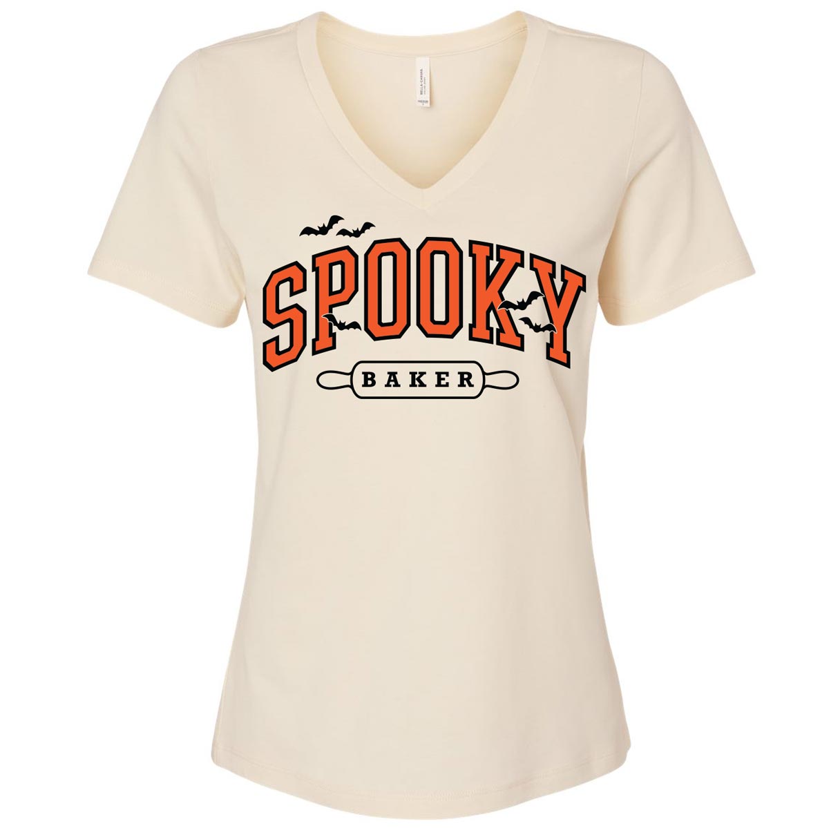 Spooky Baker Ladies V-Neck T-Shirt