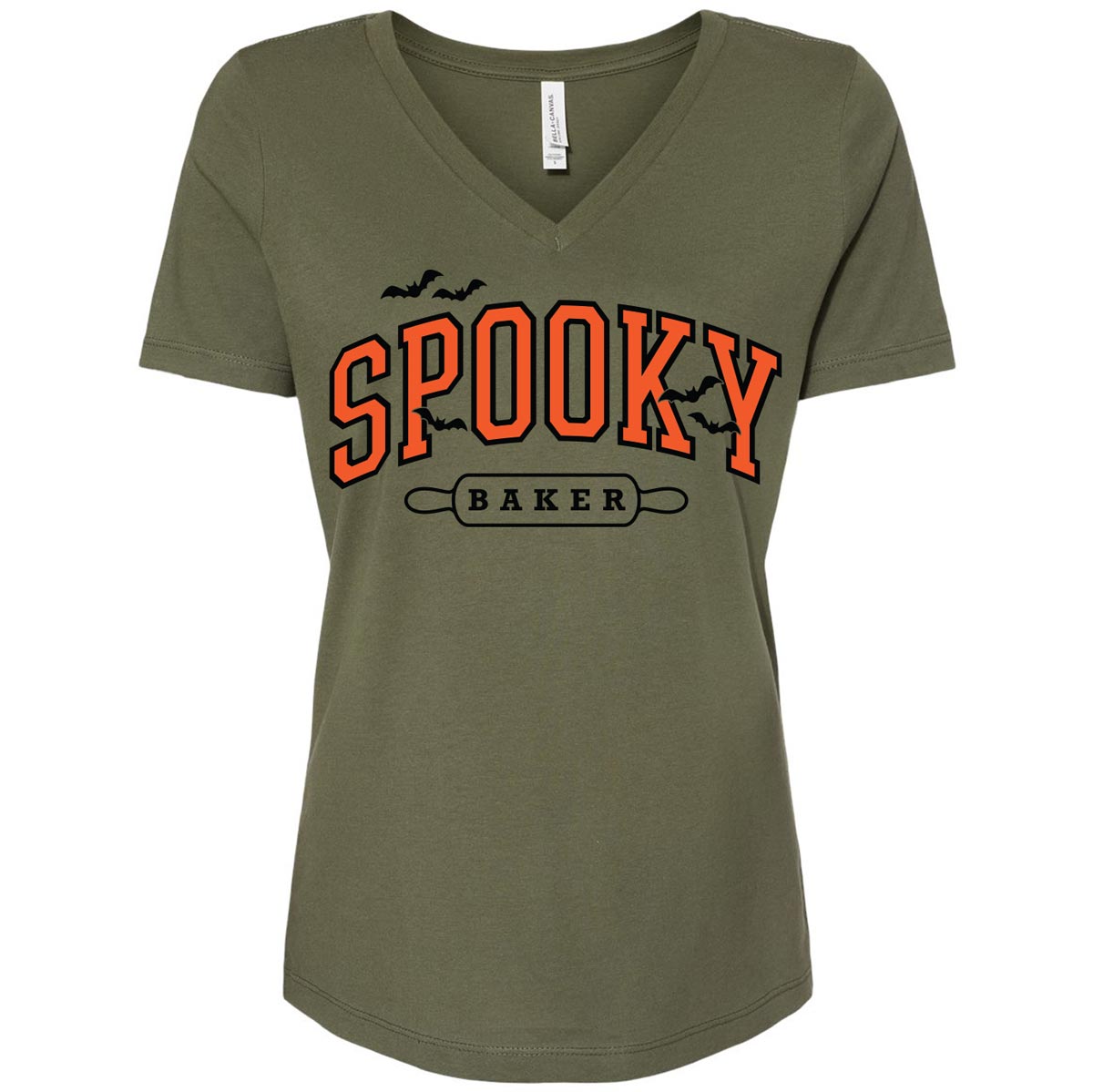 Spooky Baker Ladies V-Neck T-Shirt