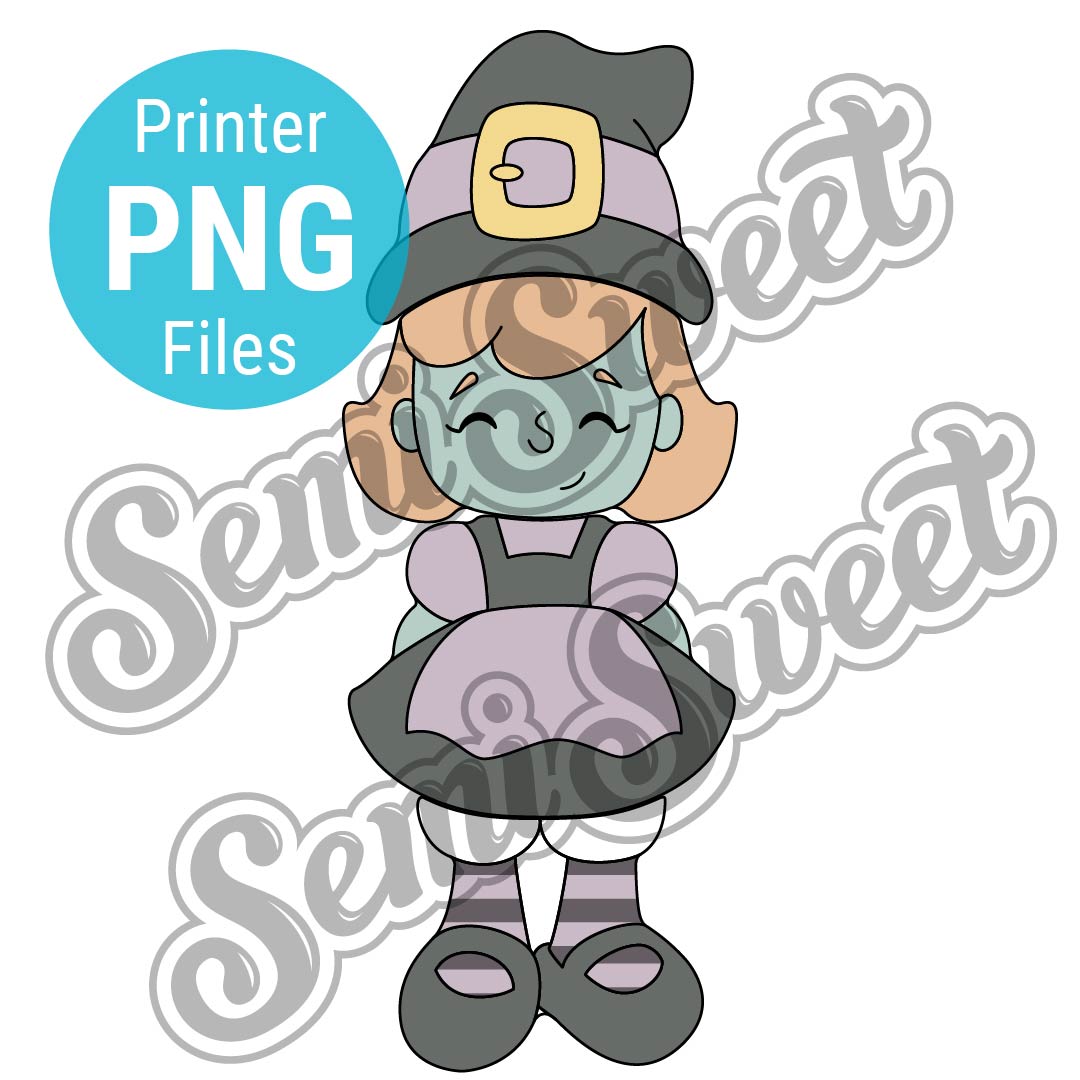 Stackable Witch Girl Cookie Cutter Set - PNG Images | Semi Sweet Designs