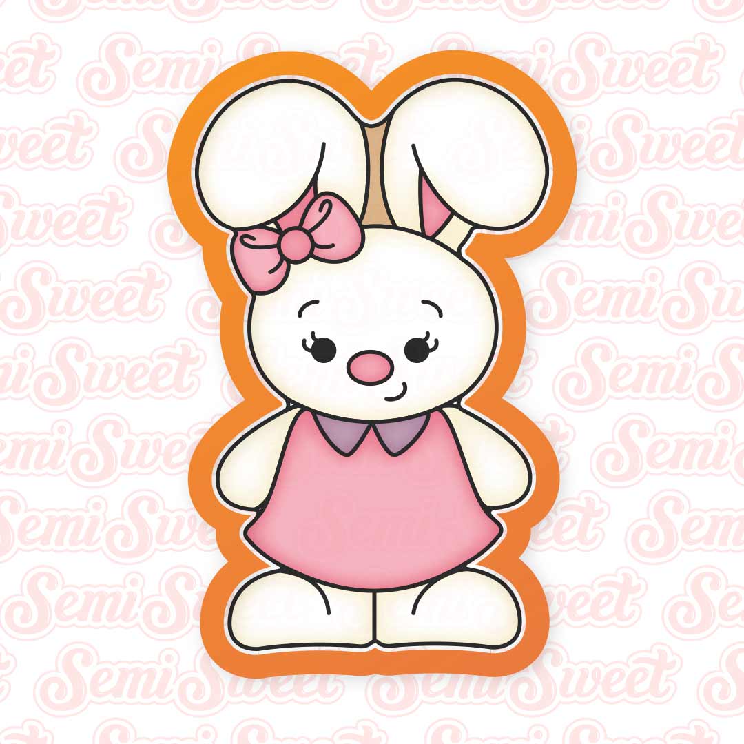 Standing Bunny Girl Cookie Cutter | Semi Sweet Designs