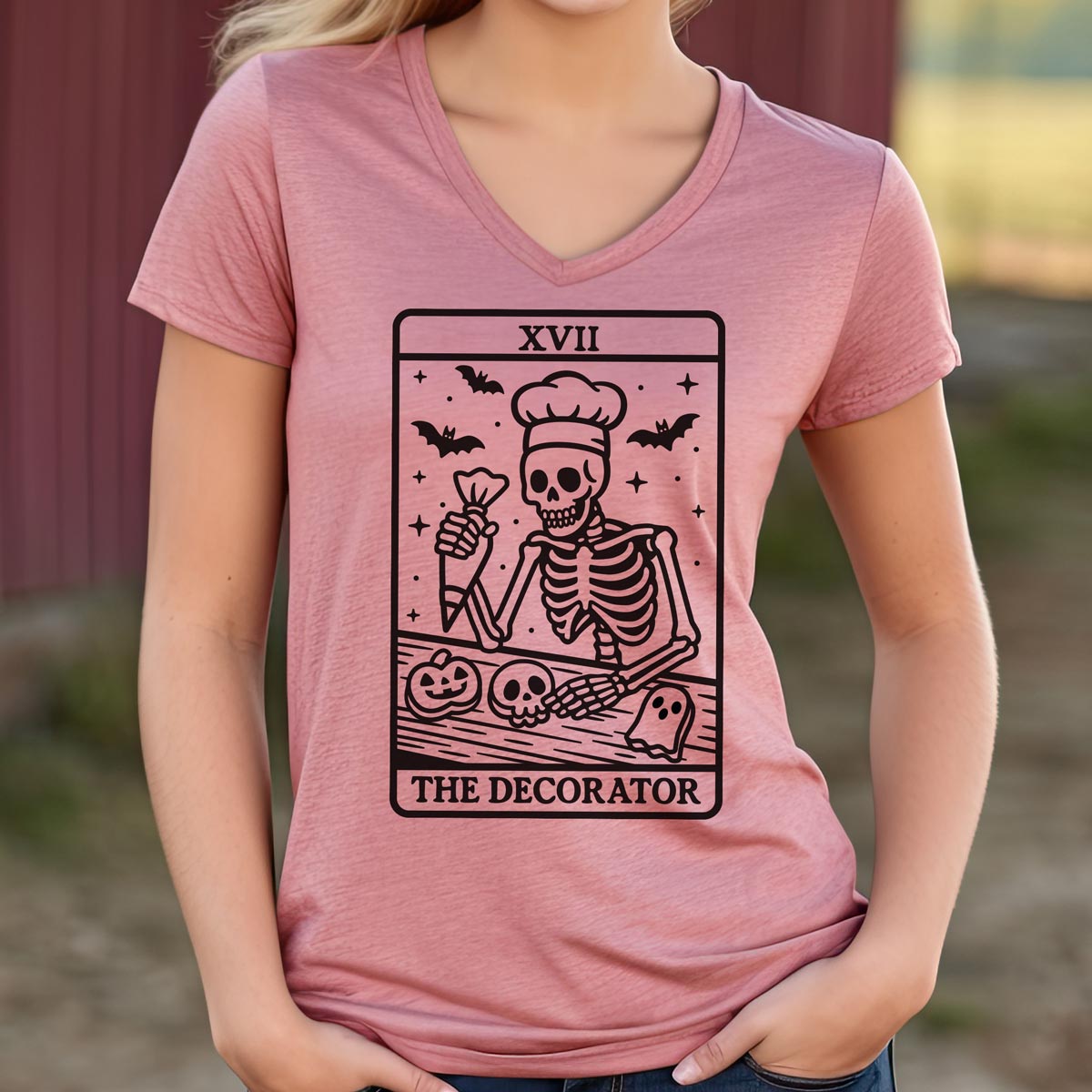 Tarot Cookie Decorator Ladies V-Neck T-Shirt