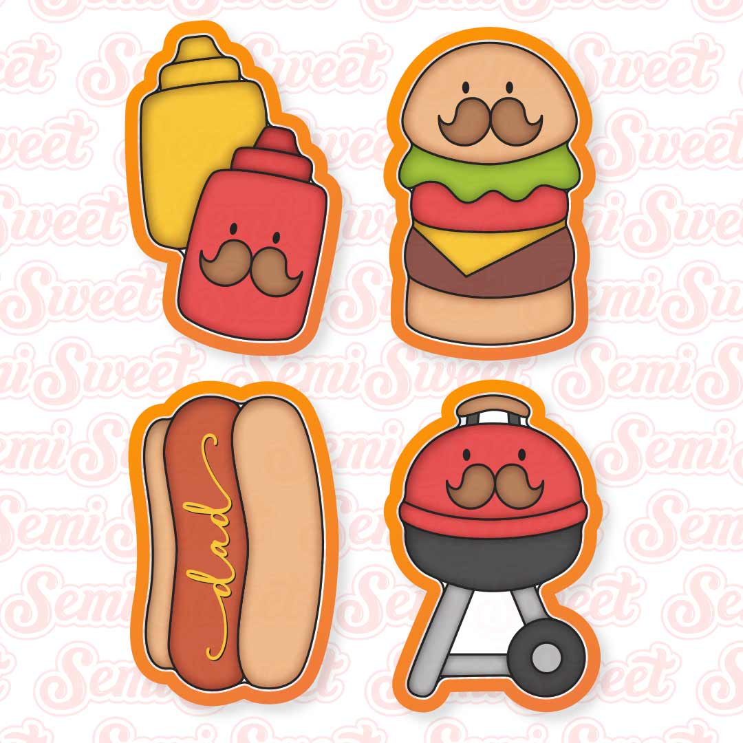 thin barbecue cookie cutter set