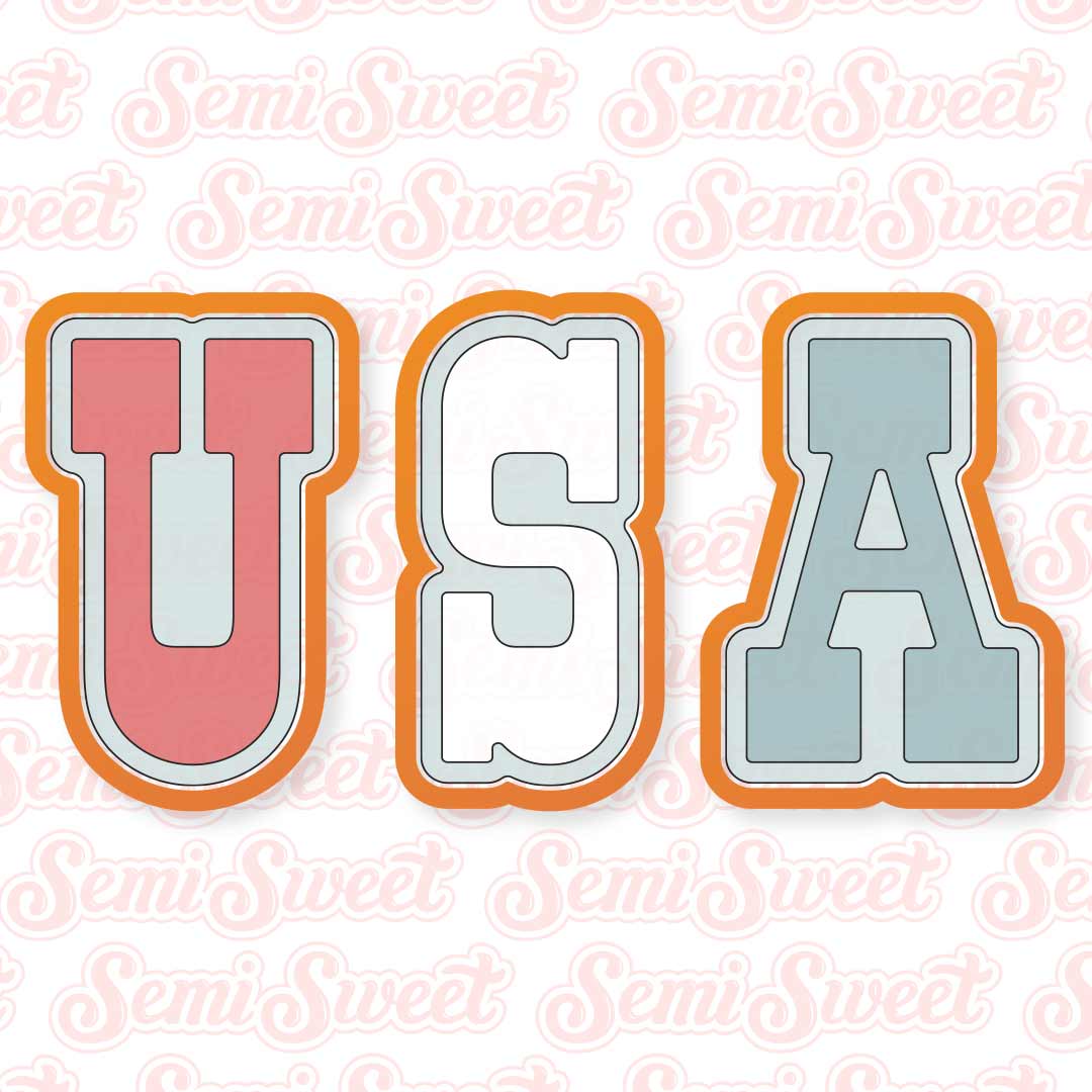 3-Piece Thin USA Cookie Cutter Set