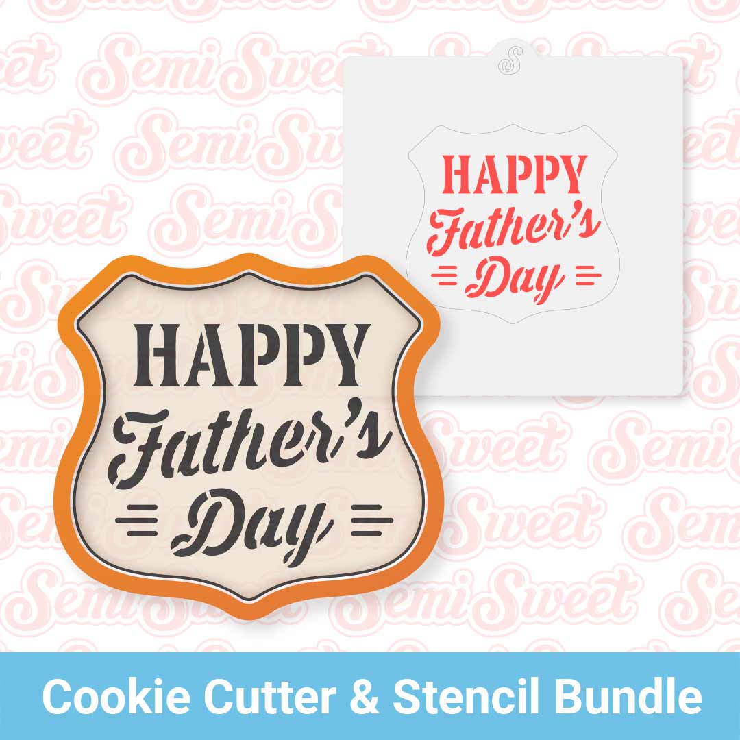 Father's Day Road Sign Cookie Cutter & Stencil Bundle