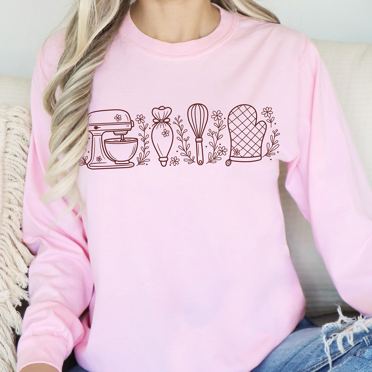 Wild Flower Baking Essentials Unisex Long Sleeve T-Shirt