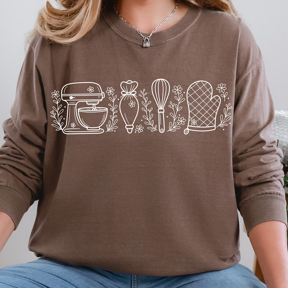 Wild Flower Baking Essentials Unisex Long Sleeve T-Shirt