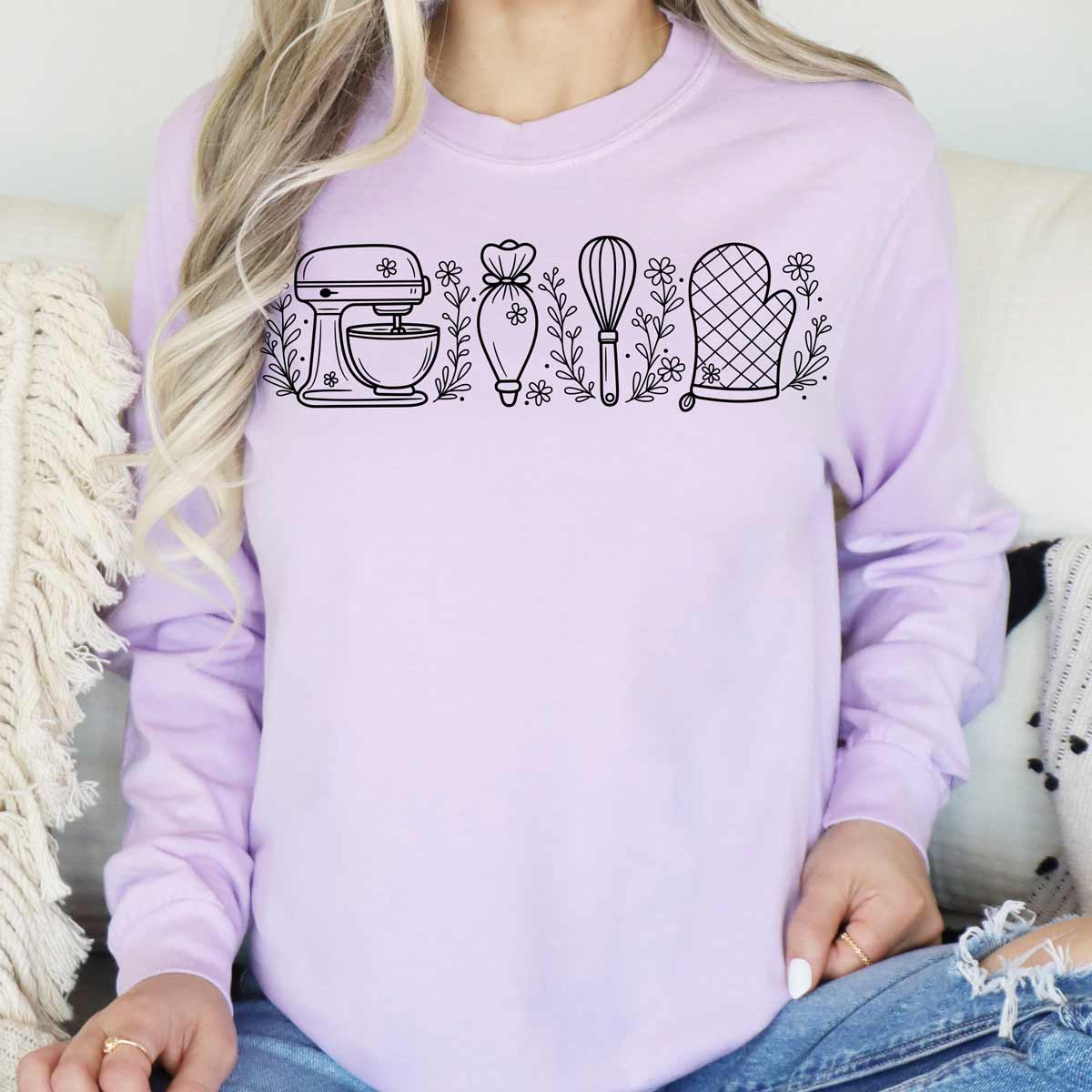 Wild Flower Baking Essentials Unisex Long Sleeve T-Shirt