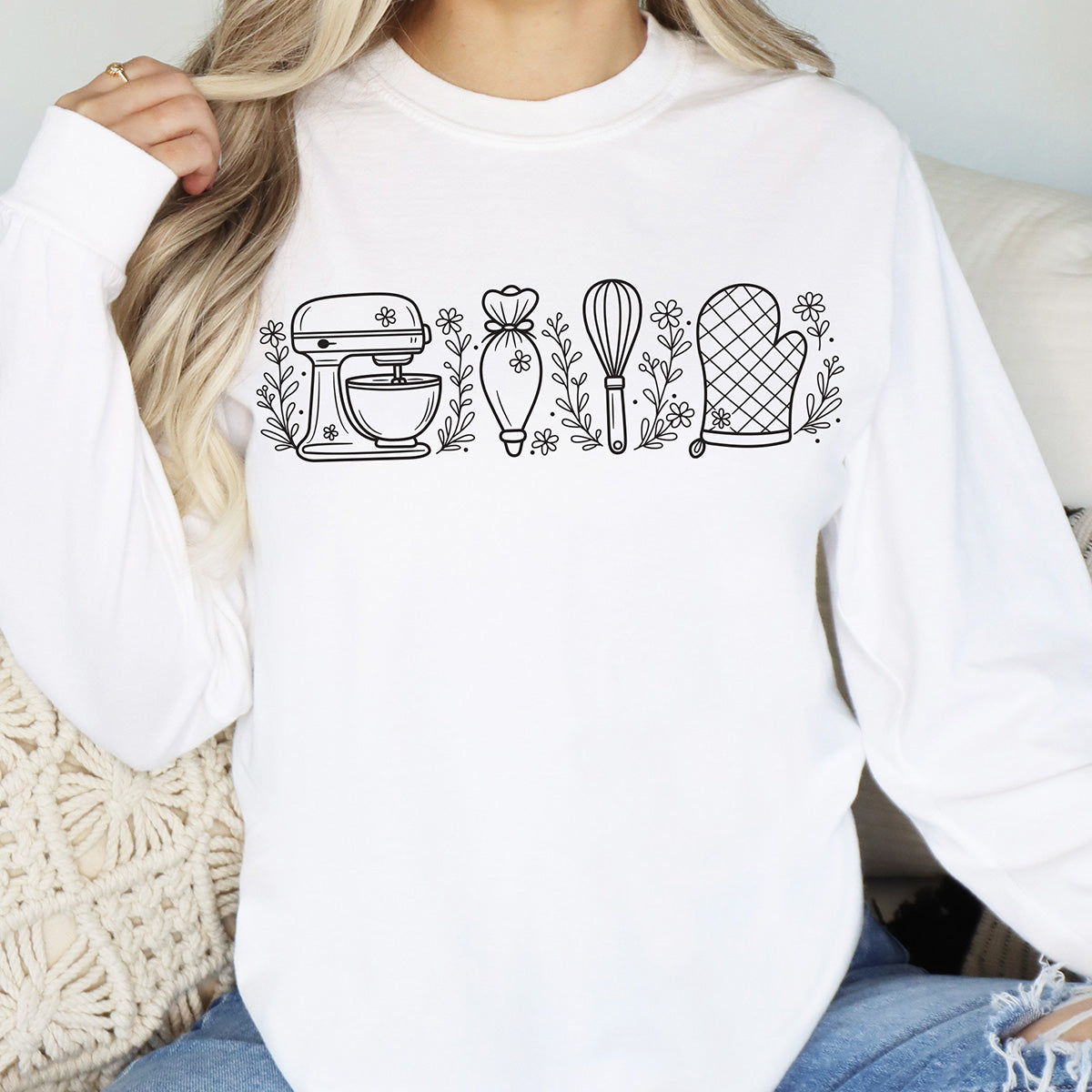 Wild Flower Baking Essentials Unisex Long Sleeve T-Shirt