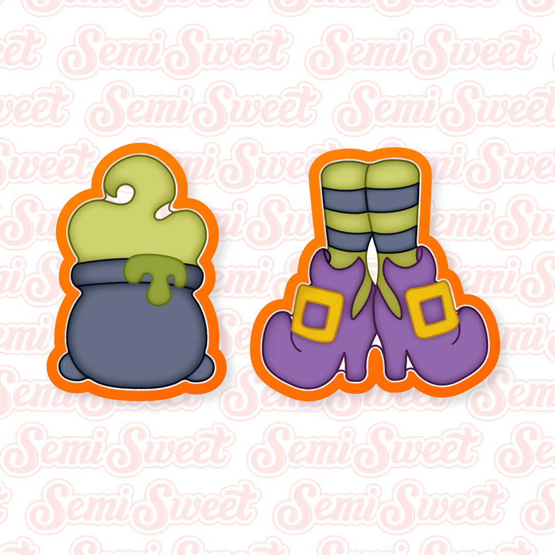 Witch Legs & Cauldron Cookie Platter Set