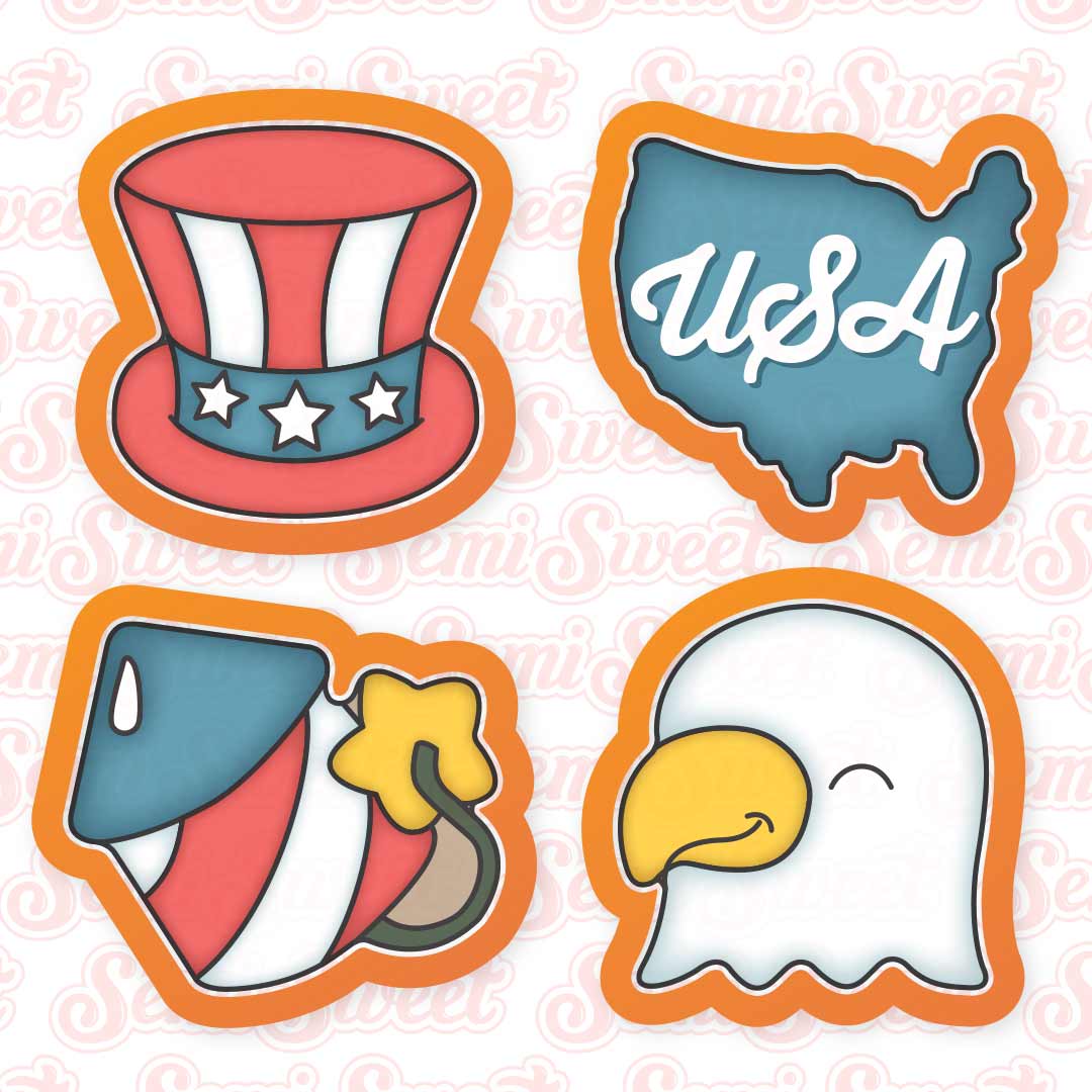 4th of July Mini Cookie Cutter Set | Semi Sweet Designs