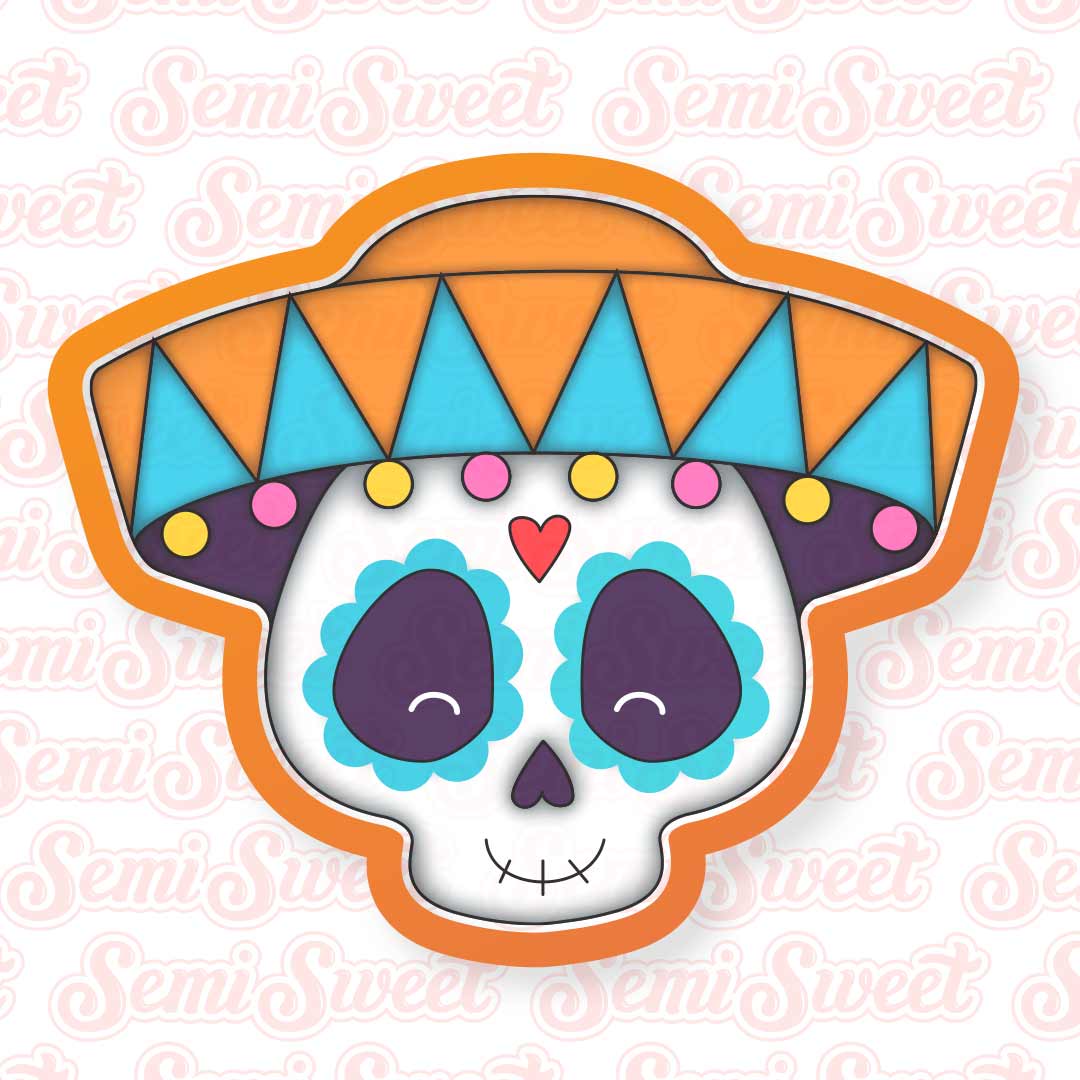 Day of the Dead Male Skull Cookie Cutter | Semi Sweet Designs