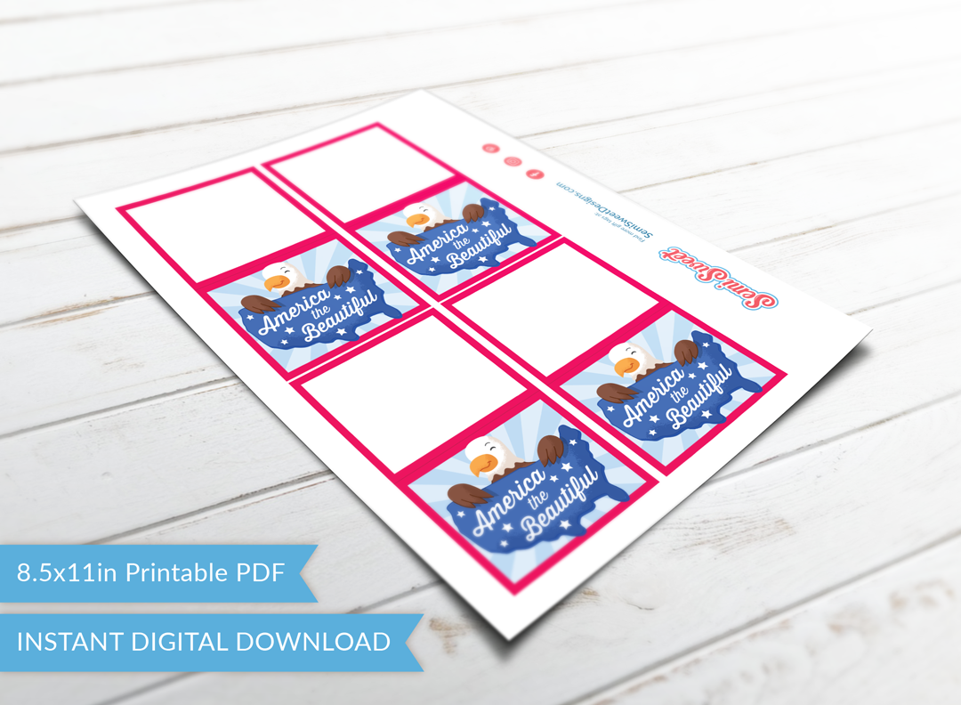 America the Beautiful - Instant Download Printable Bag Topper
