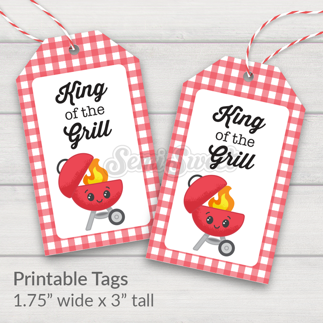 King of the Grill - Instant Download Printable Tag