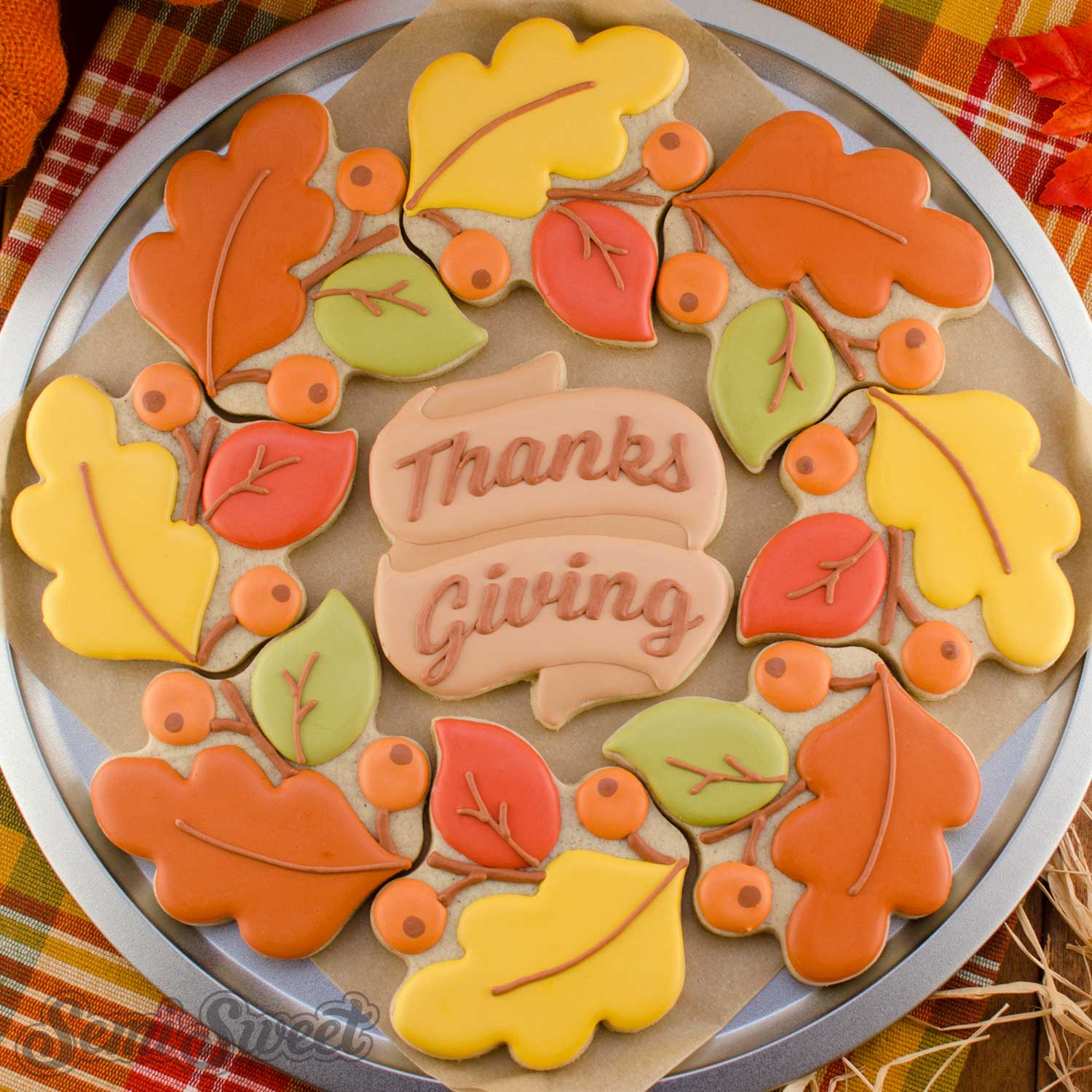 Autumn Wreath & Banner Platter Set