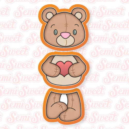 Stackable Boy Teddy Bear Cookie Cutter Set