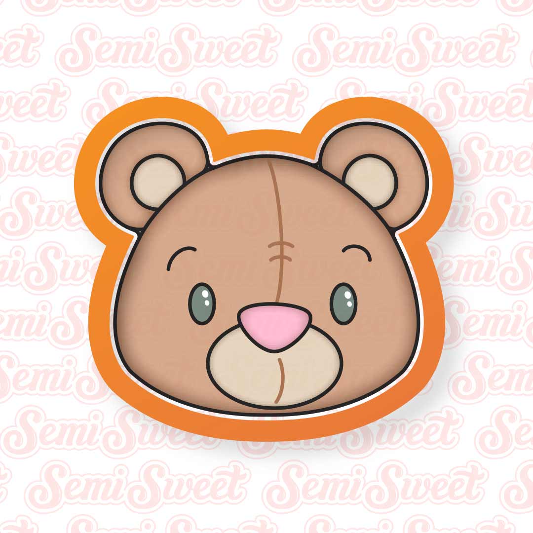 Boy Teddy Bear Head Add-On Cookie Cutter