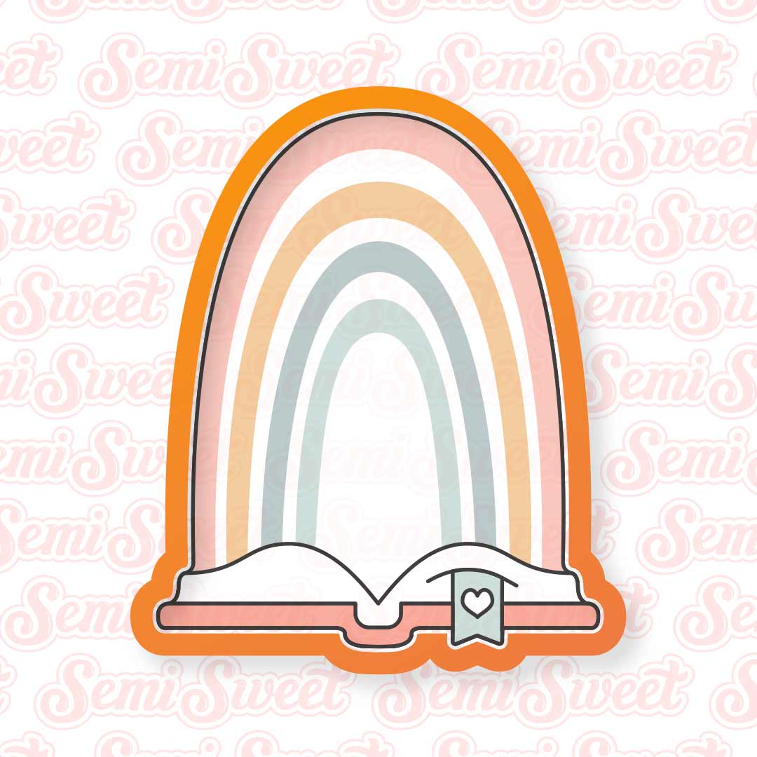 Tall Book Rainbow Cookie Cutter | Semi Sweet Designs