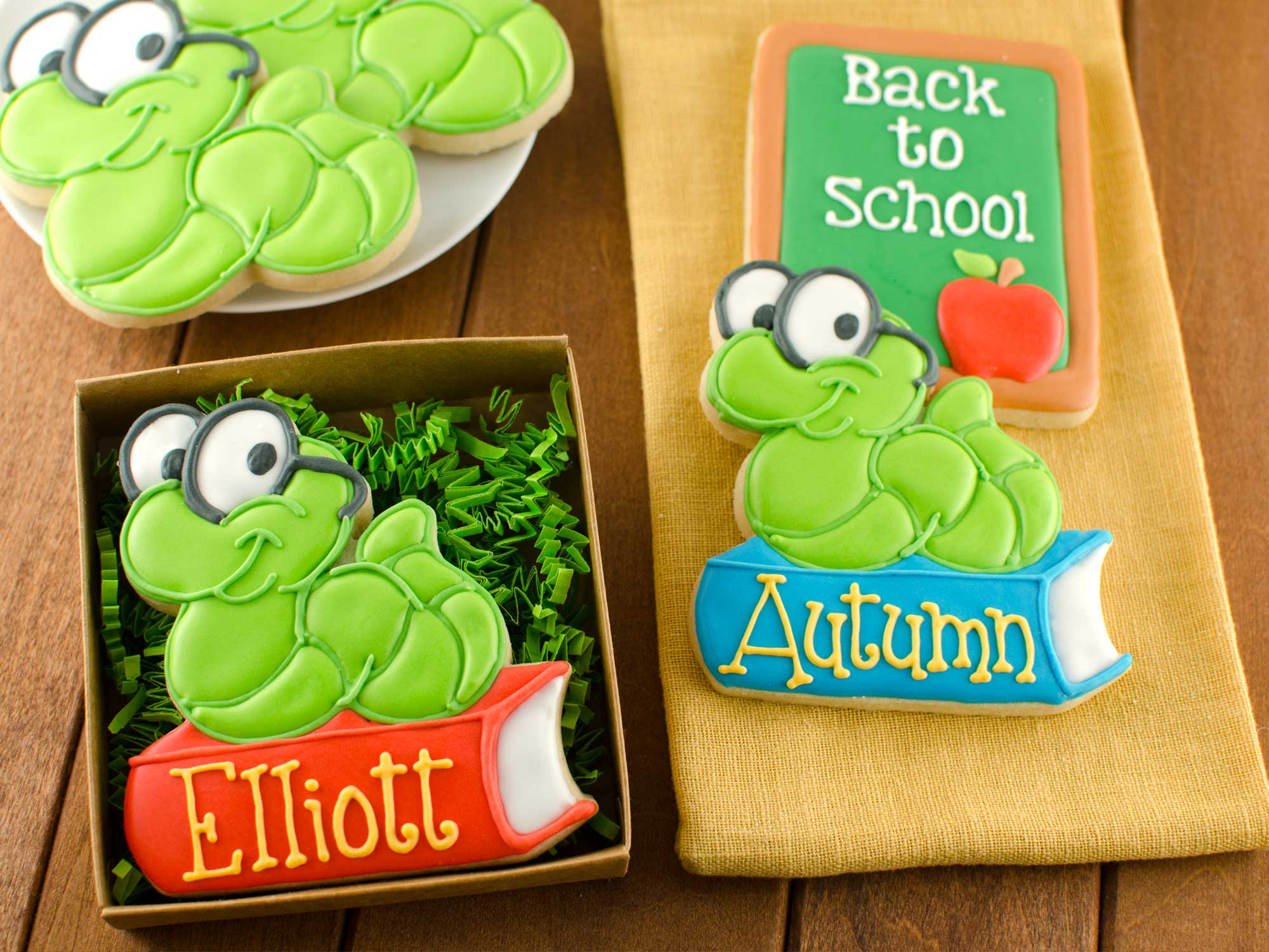 Bookworm on a Book Cookie Cutter