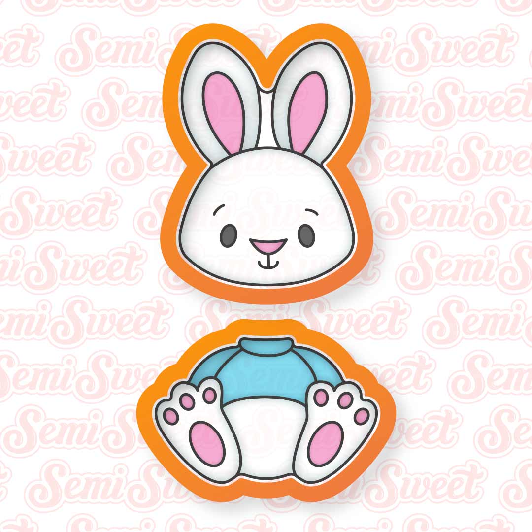 2-Piece Easter Bunny Boy Cookie Cutter Set