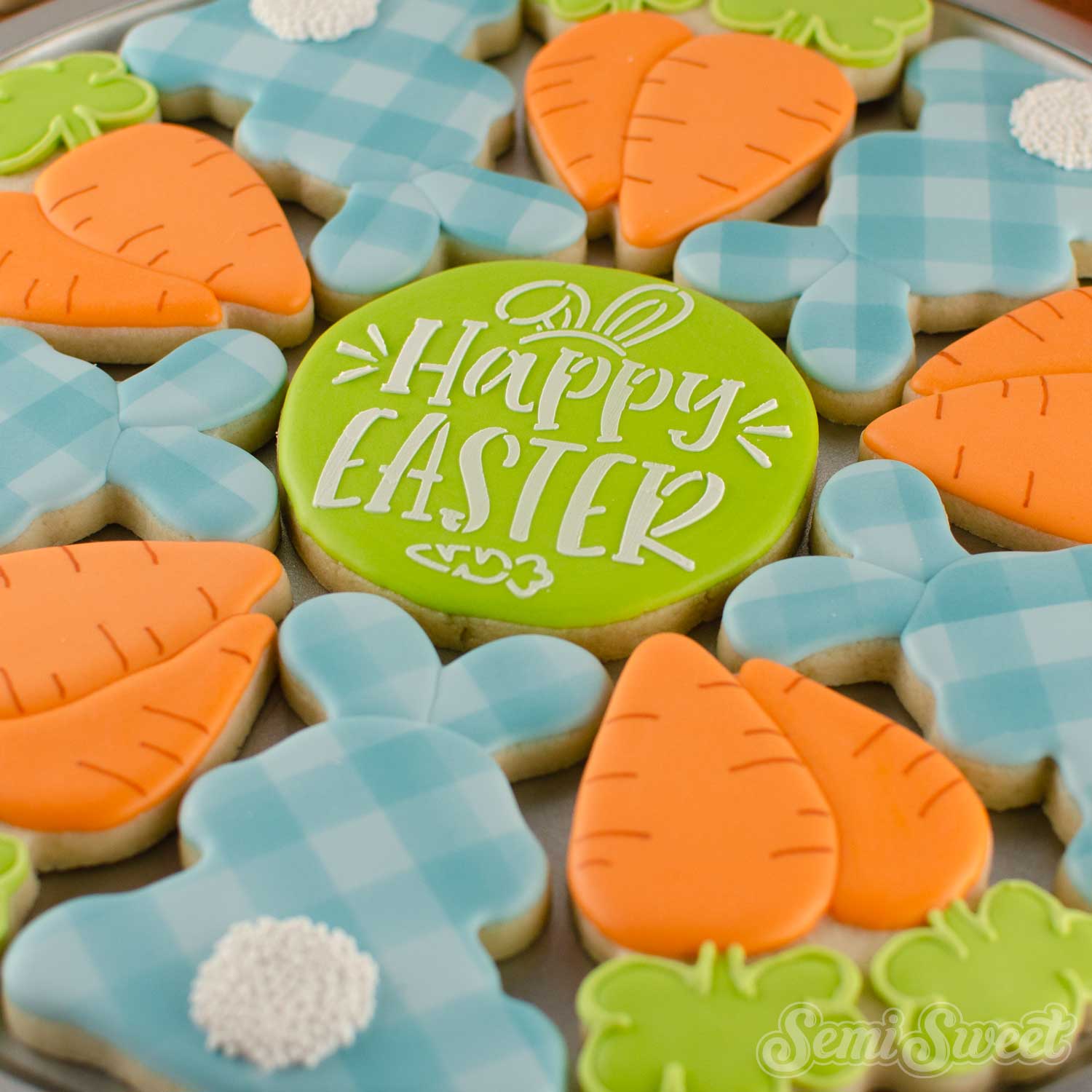 Happy Easter Circle Stencil