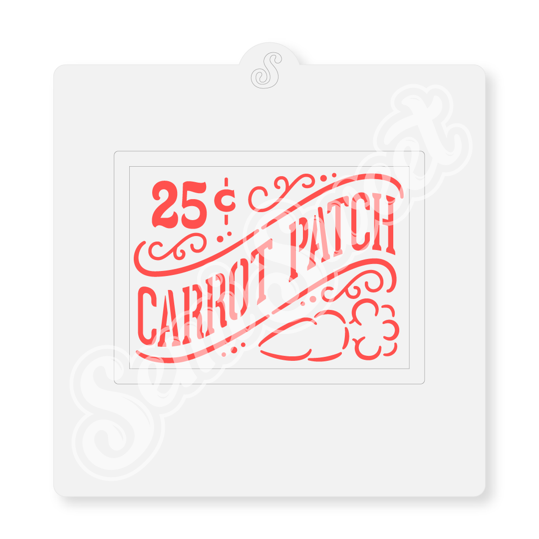 Carrot Patch Farm Sign Stencil | Semi Sweet Designs