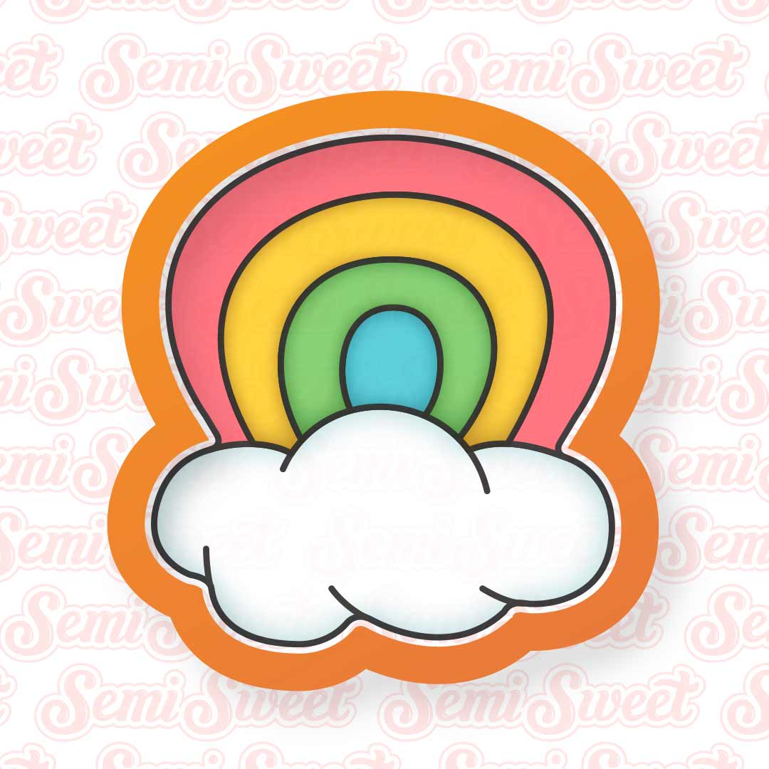 Chubby Rainbow on Cloud Cookie Cutter