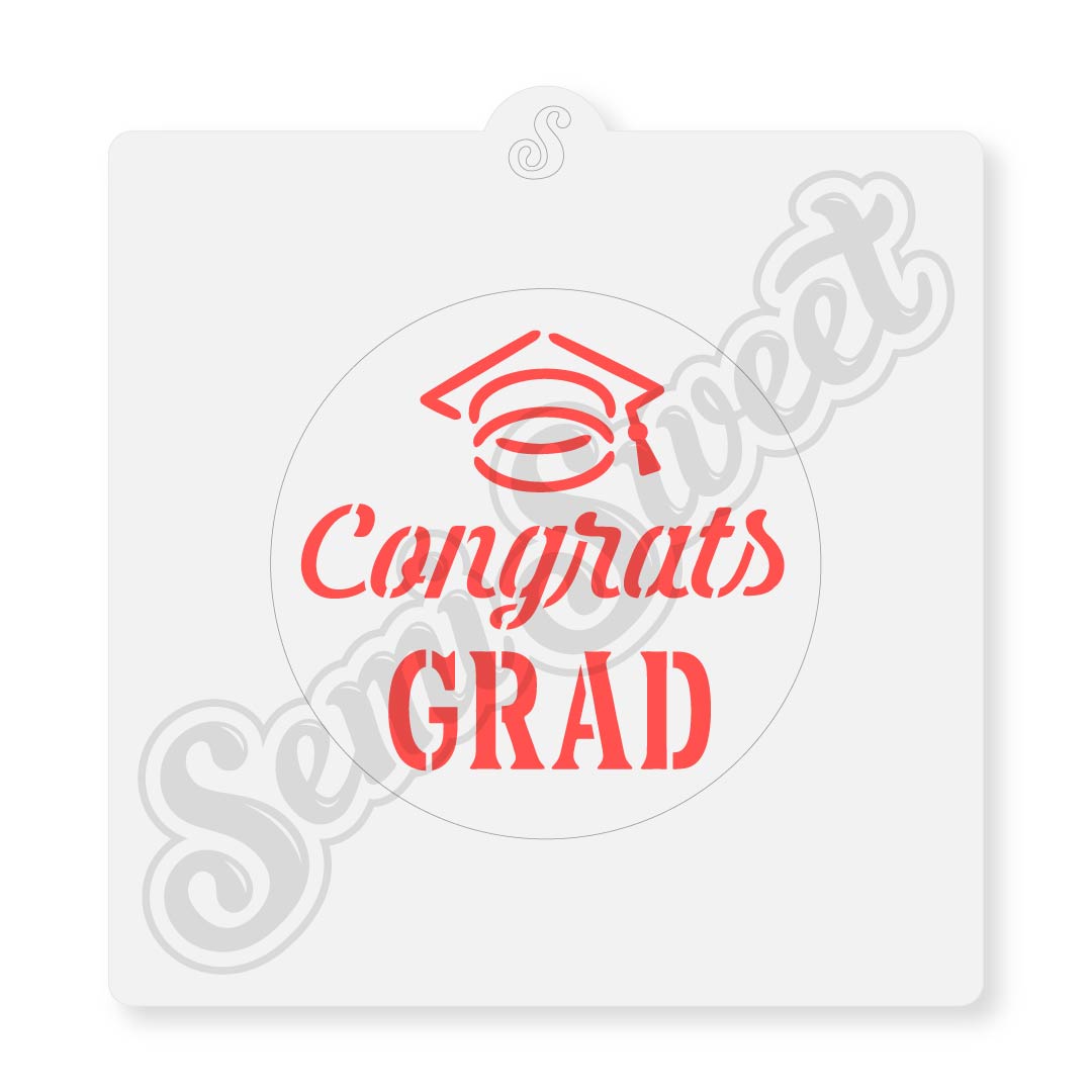 congrats grad cookie stencil