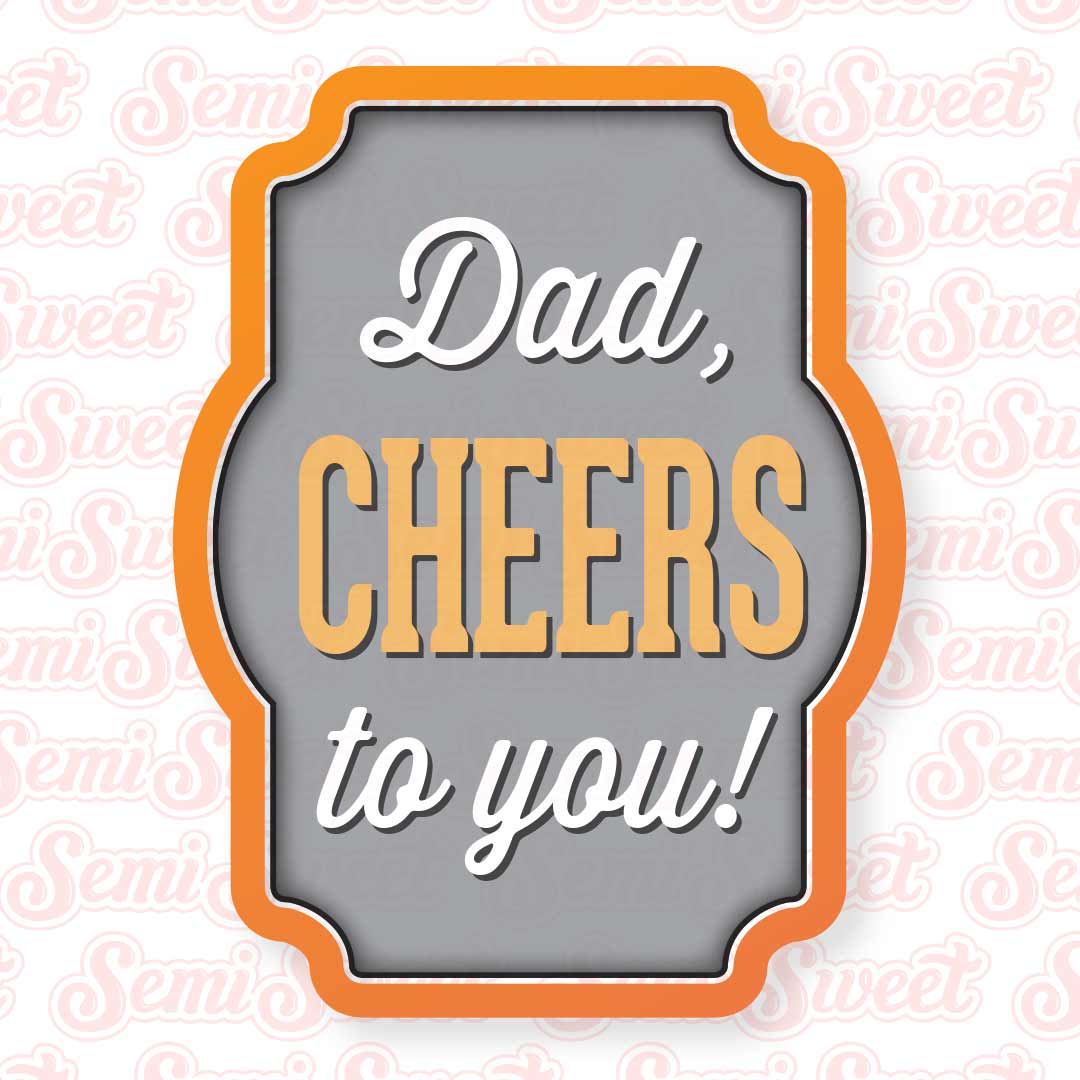 Cheers Plaque Cookie Cutter | Semi Sweet Designs