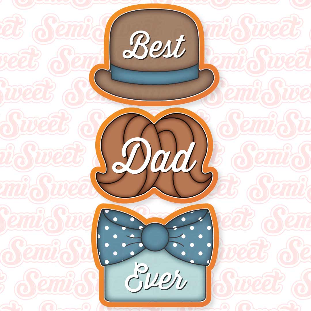 Dapper Dad Cookie Cutter Set | Semi Sweet Designs