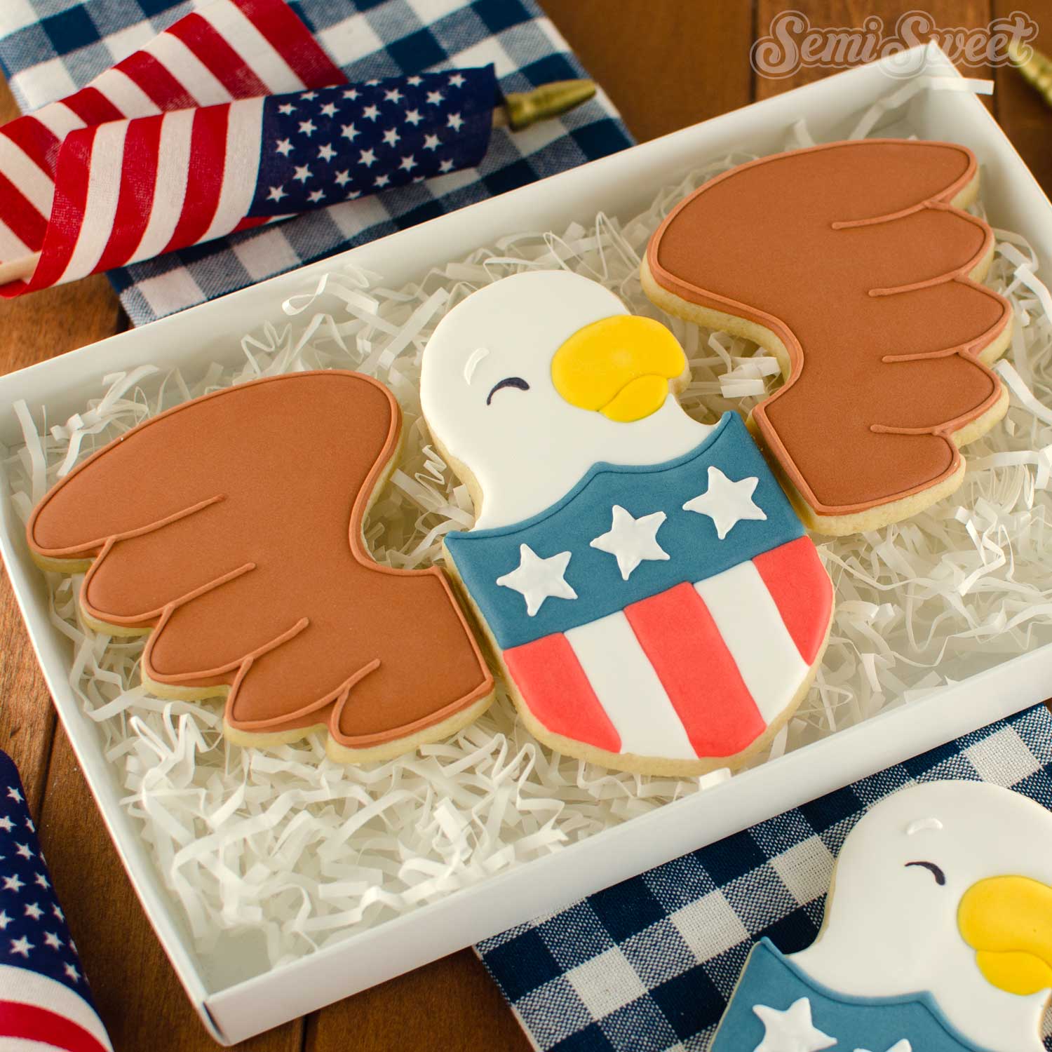 eagle shield cookie set | Semi Sweet Designs