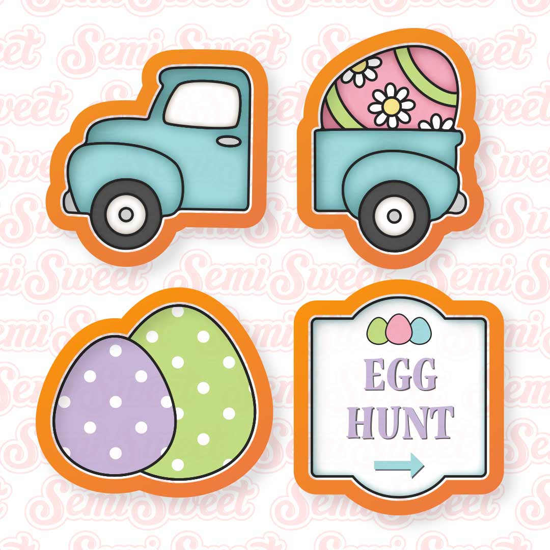 Easter Egg Farm Truck Cookie Cutter Set