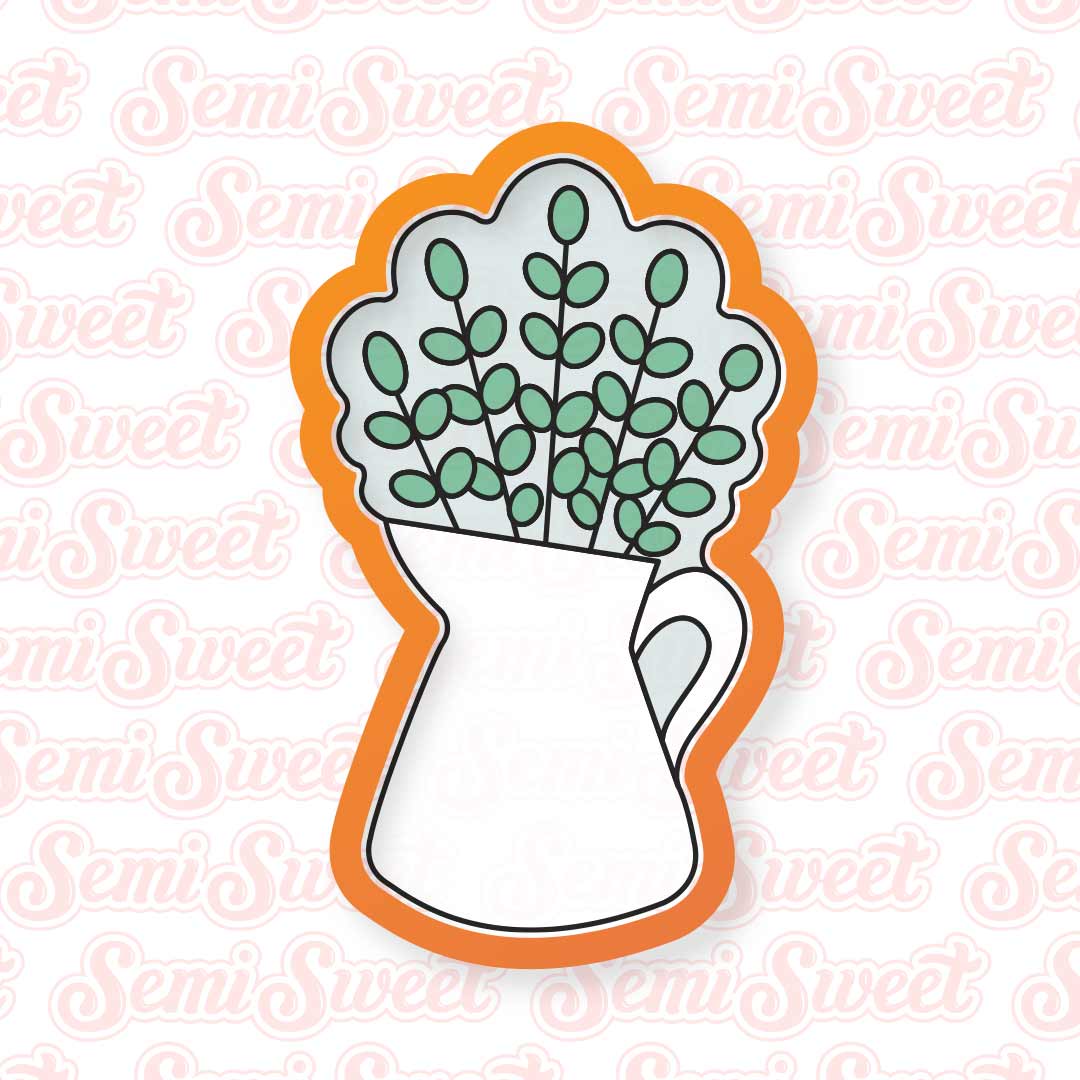 Floral Pitcher Vase Cookie Cutter | Semi Sweet Designs
