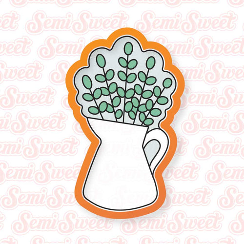 Floral Pitcher Vase Cookie Cutter