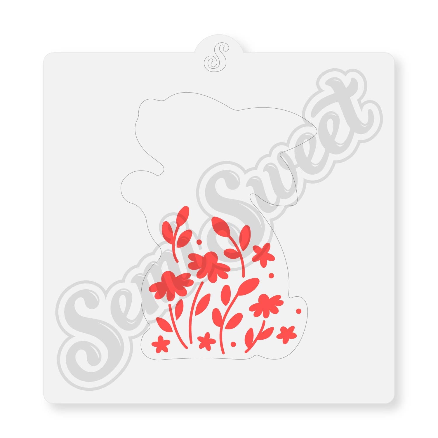 Floral Easter Bunny Stencil