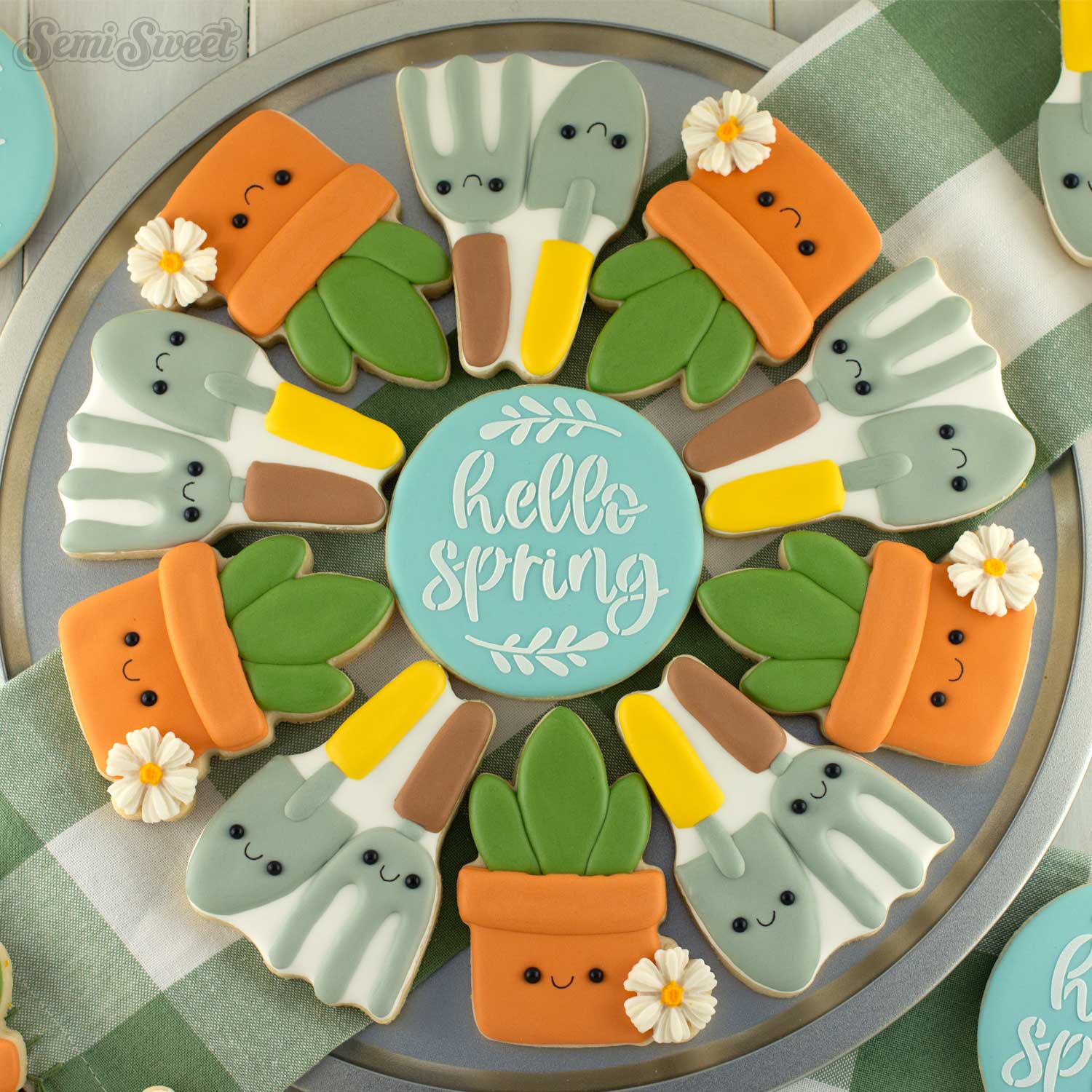 gardening cookie platter