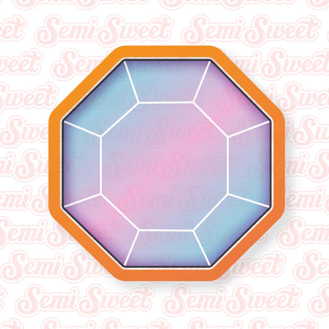 Octagon Gemstone Cookie Cutter | Semi Sweet Designs