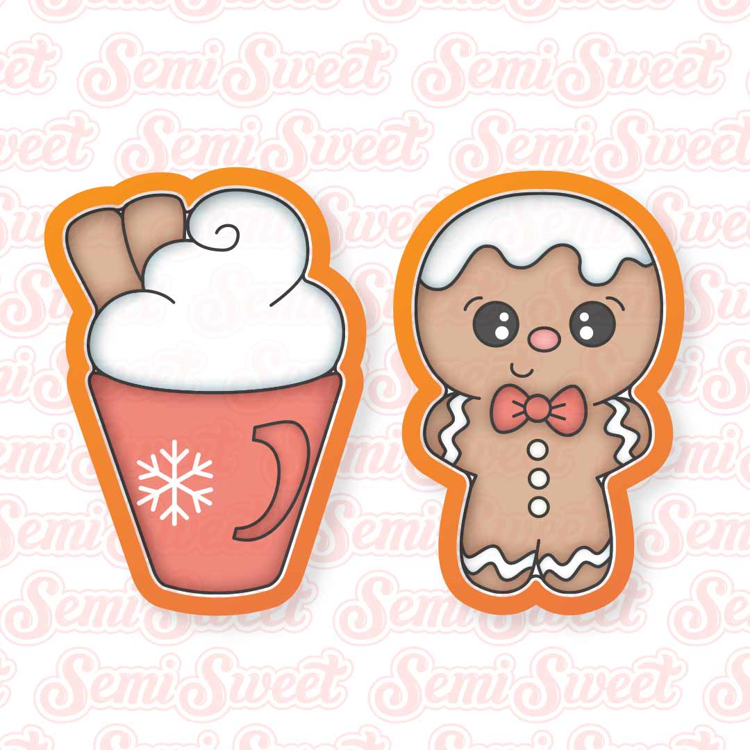 Gingerbread & Hot Cocoa Cookie Platter Set