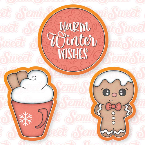 Gingerbread & Hot Cocoa Cookie Platter Set