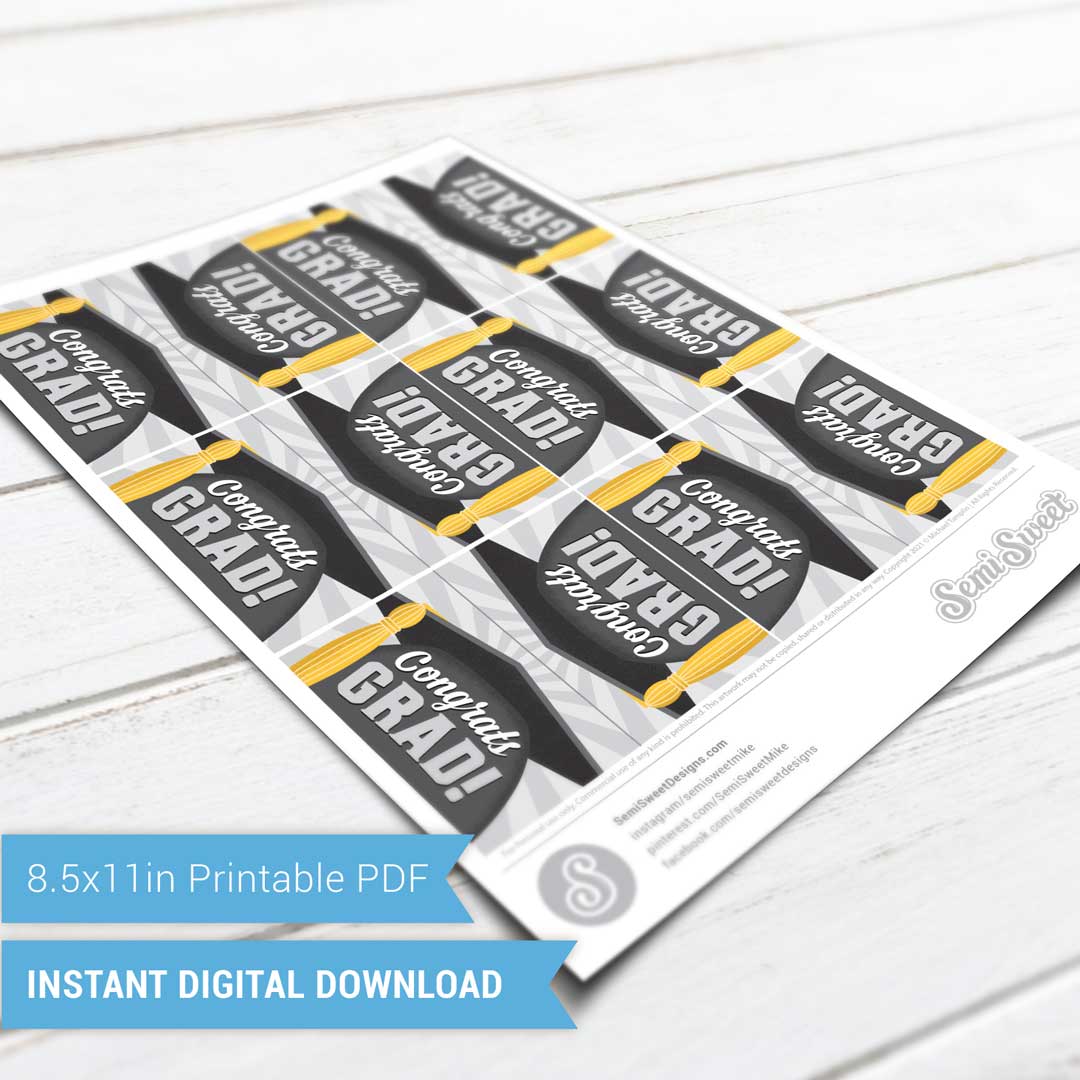 Congrats Grad! - Instant Download Printable Bag Topper