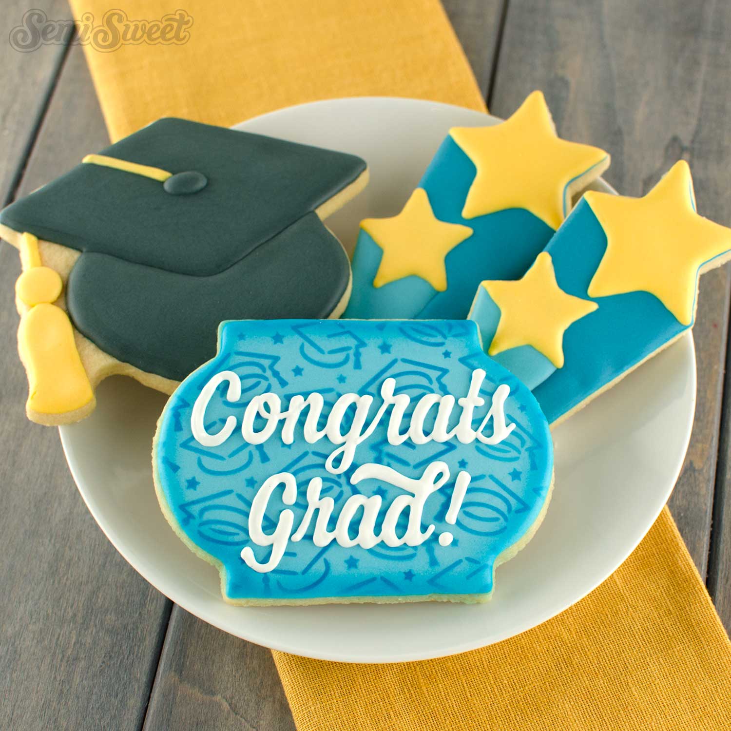 grad cap cookie stencil | Semi Sweet Designs