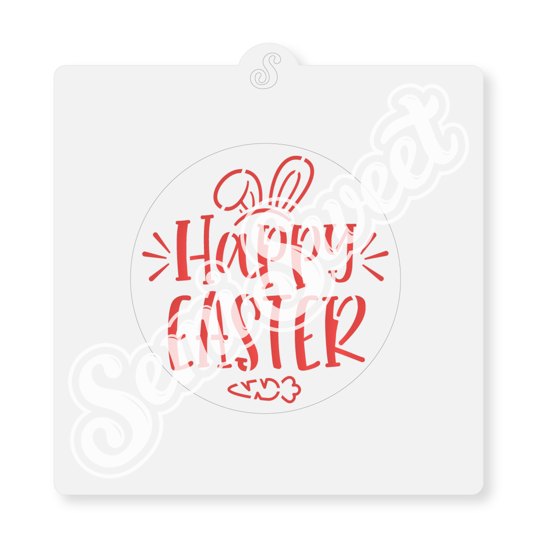 Happy Easter Circle Stencil