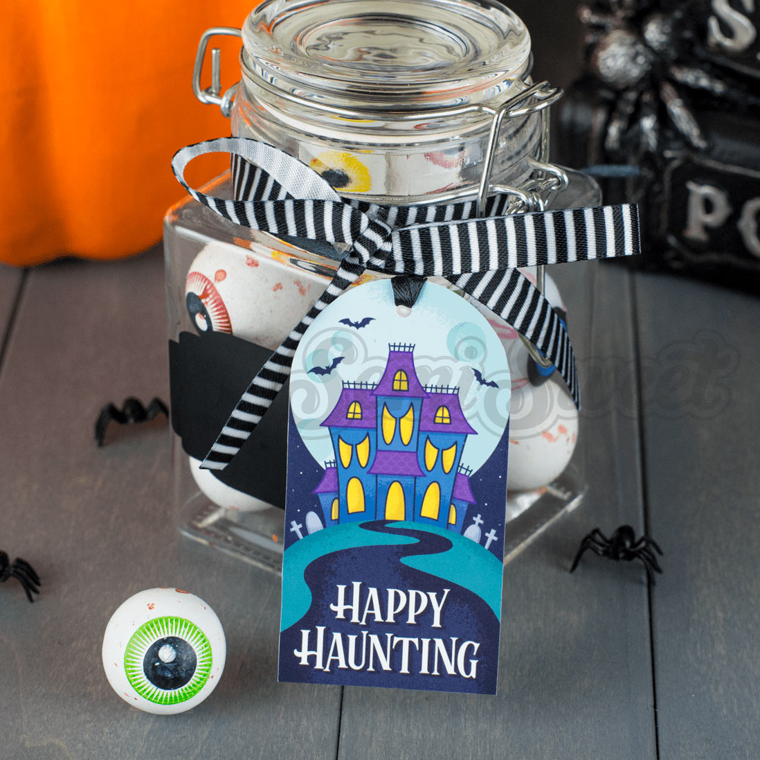 Haunted House - Instant Download Printable Tag