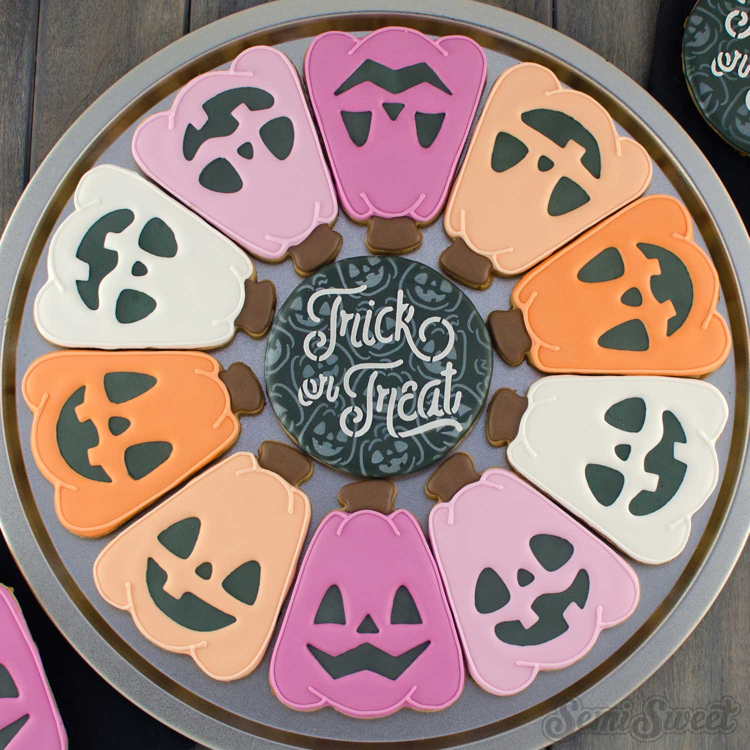 Jack-o-lantern cookie Platter