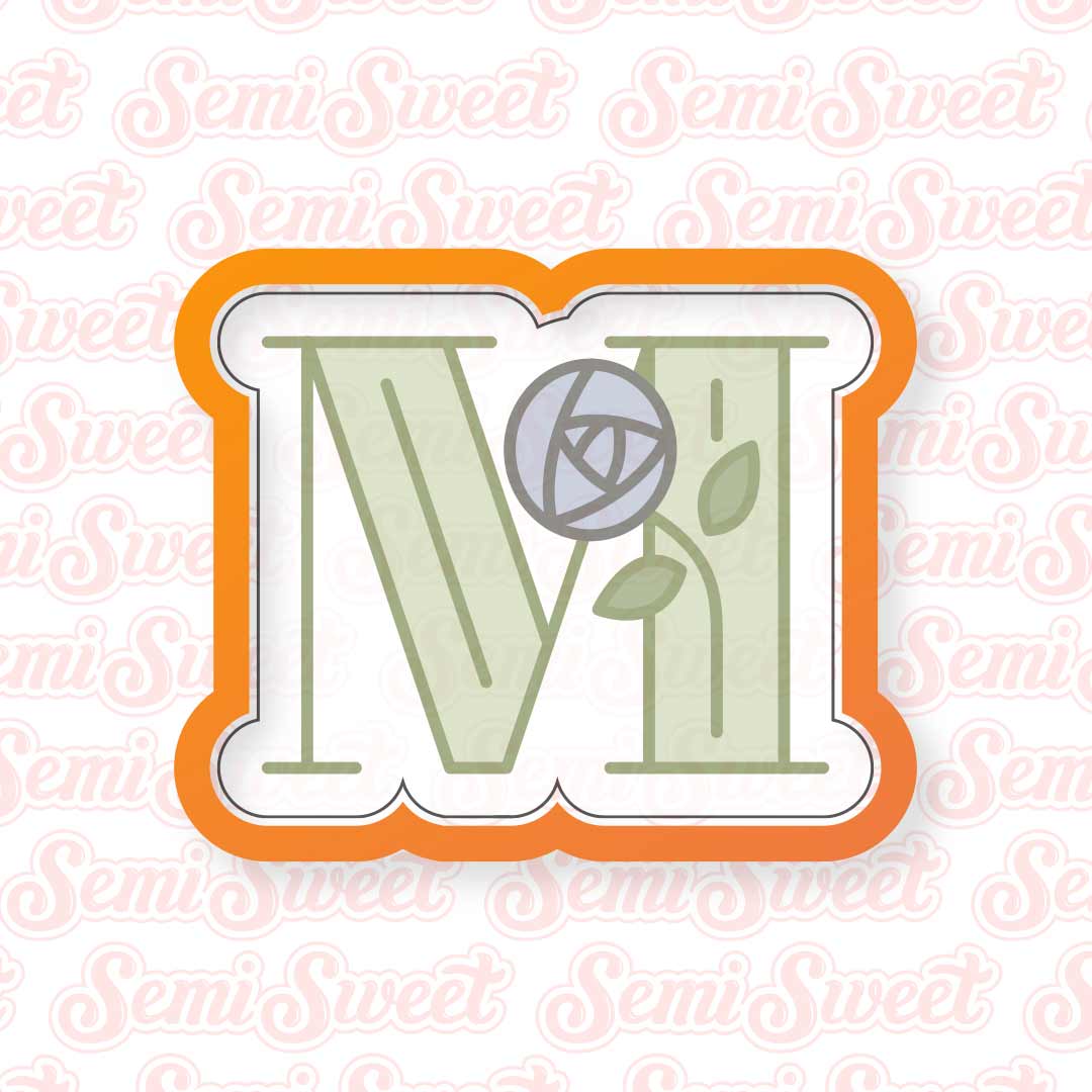 Floral M Letter Cookie Cutter